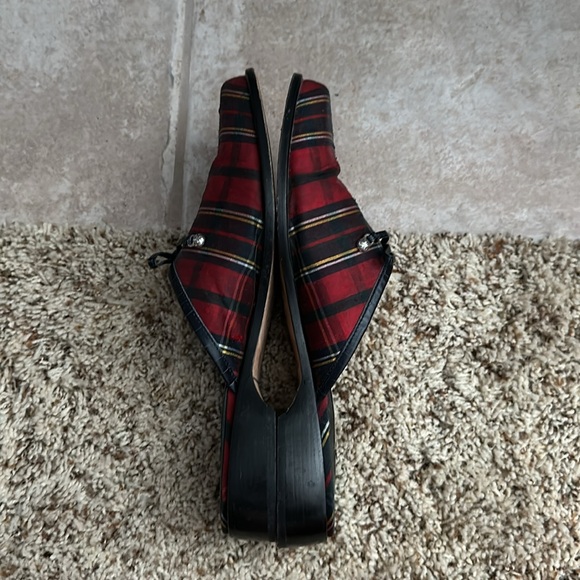 Brighton red plaid Holly slides size 7 1/2 - Picture 6 of 6